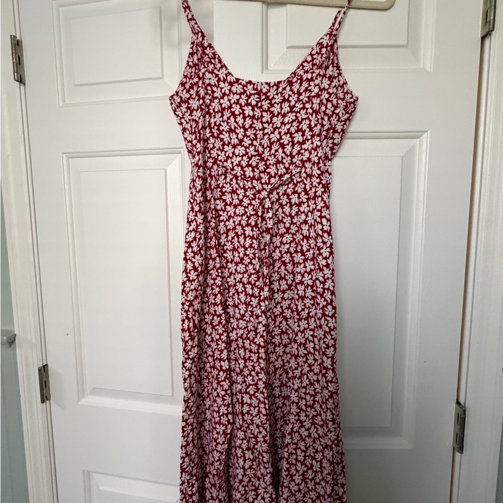 Reformation Red and White Floral Midi Dress - Picture 3 of 5